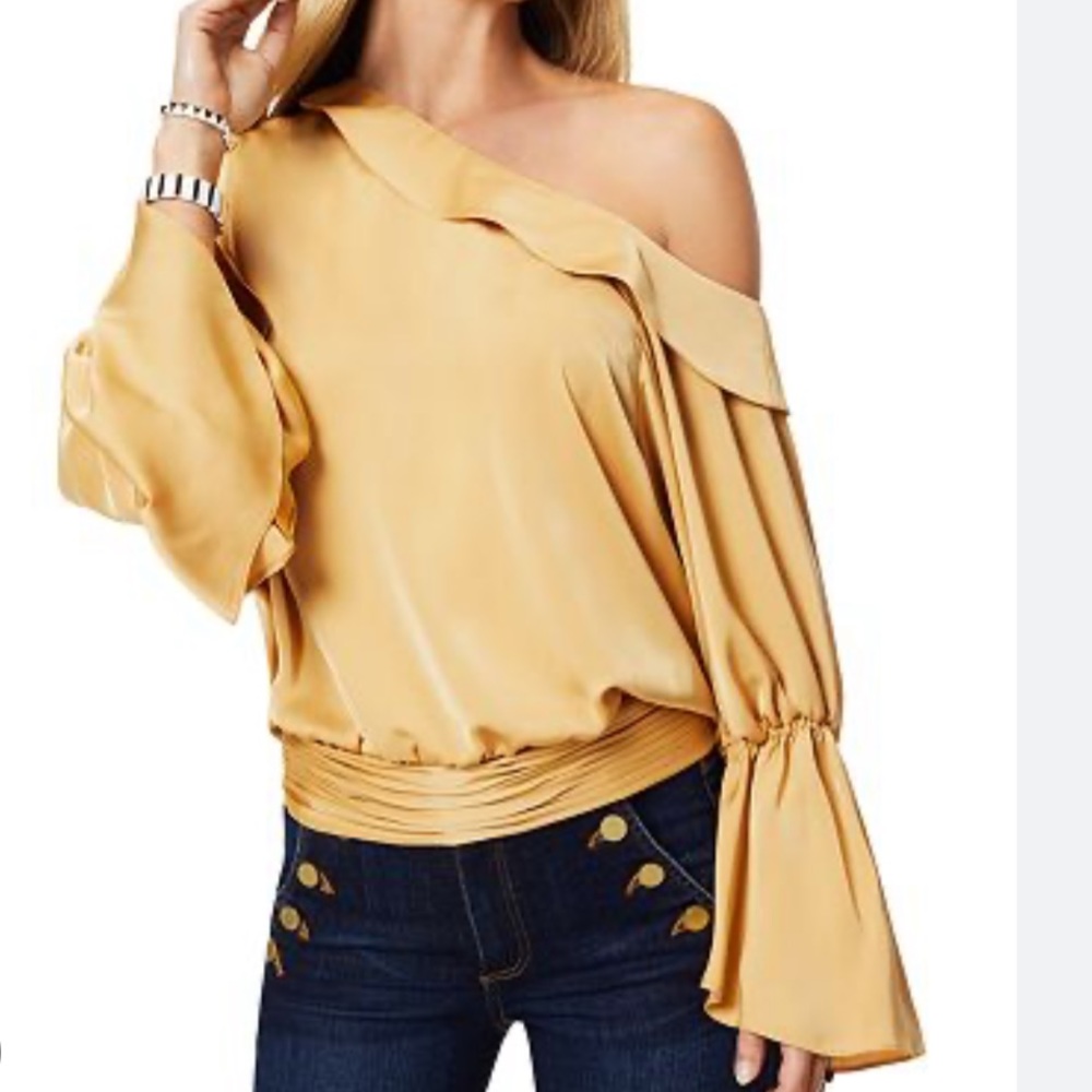 Ramy Brook Sammy Off The-Shoulder Top Gold Small